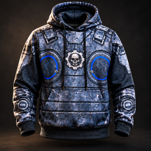 Marcus hoodie front — studio visualization