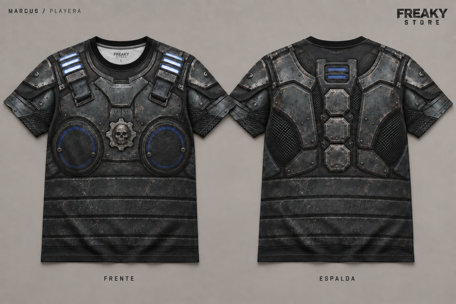 Marcus short-sleeve T-shirt, front and back visualization